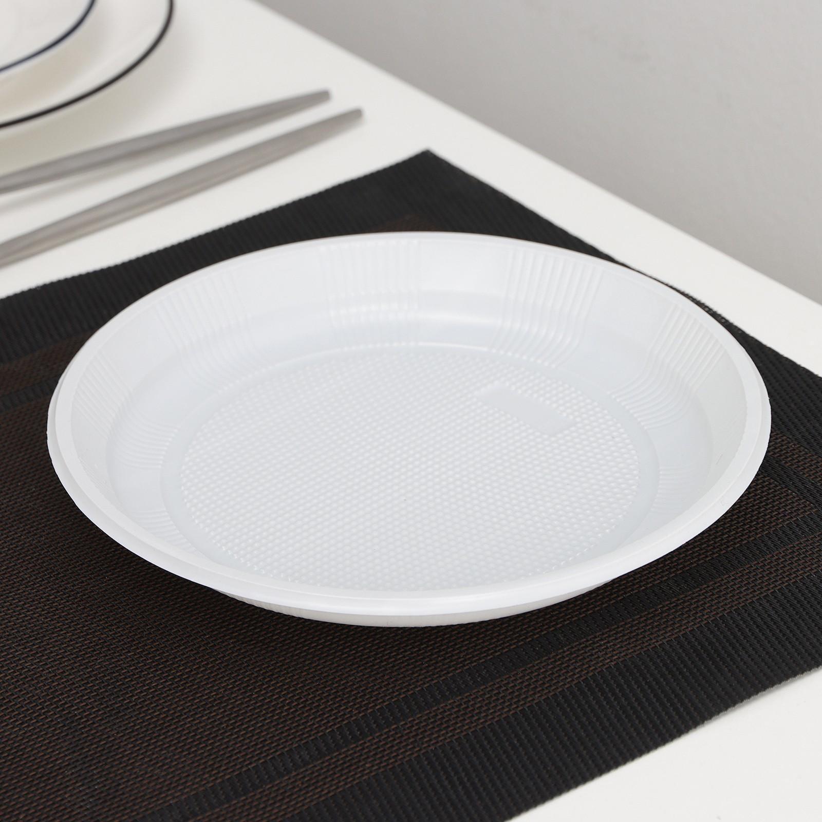 Тарелка одноразовая «Экстра», d=20,5 см, цвет белый