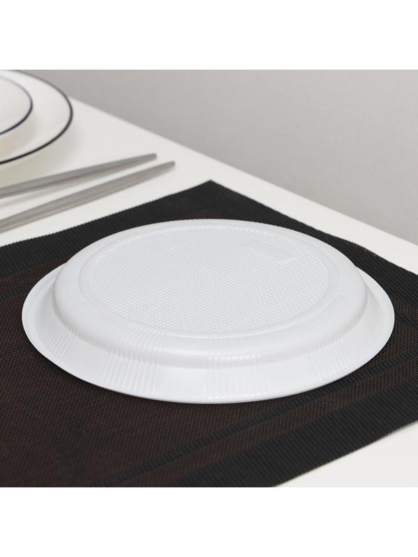 Тарелка одноразовая «Экстра», d=20,5 см, цвет белый