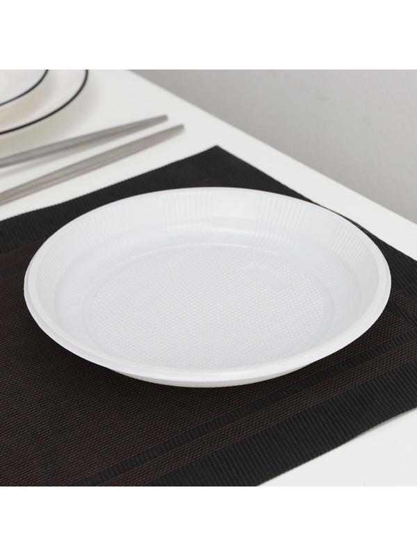 Тарелка одноразовая «Экстра», d=20,5 см, цвет белый