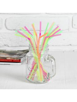 Трубочка для коктейля, пластик, набор 100 шт.