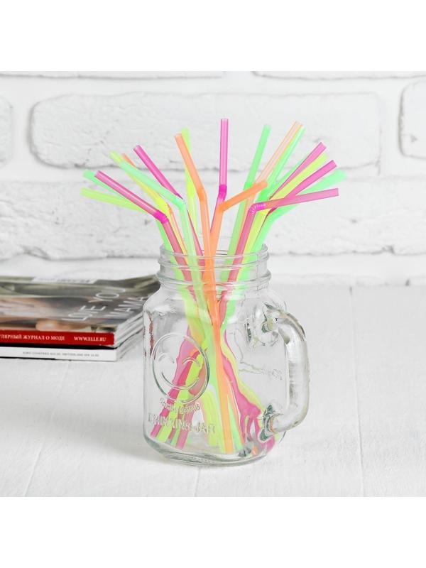 Трубочка для коктейля, пластик, набор 100 шт.