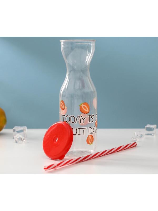 Бутылка «Цитрусовый бум», 450 мл, с трубочкой, цвет МИКС