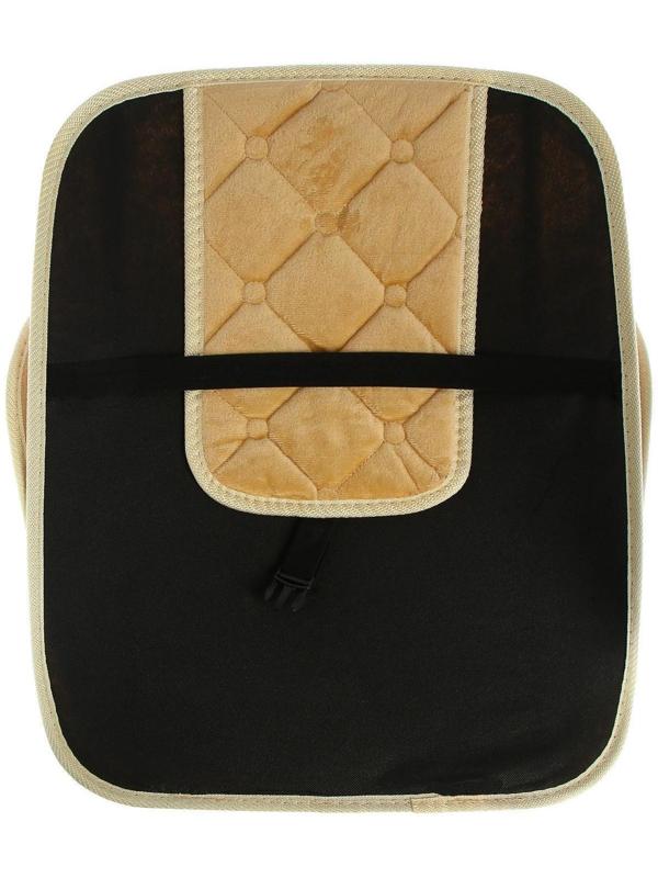 Накидка на переднее сиденье автомобиля 131х48 см, искусственный мех, бежевый