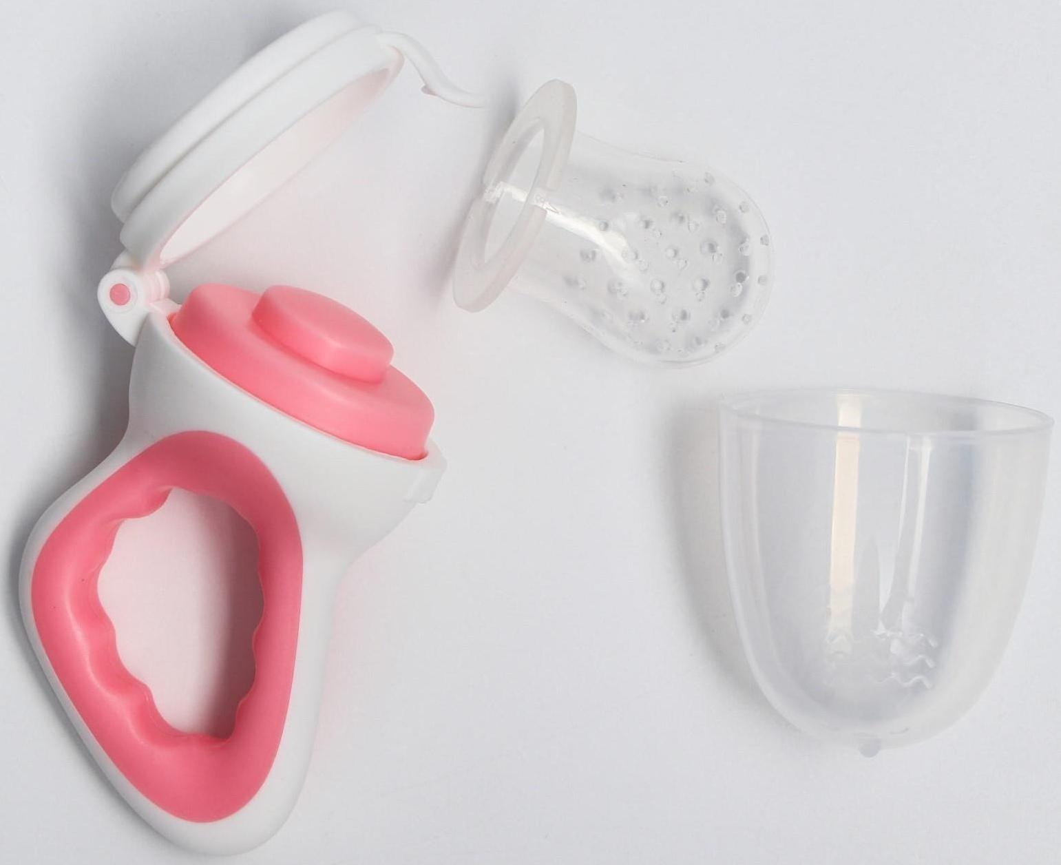 Ниблер для прикорма, с силиконовой сеточкой, цвет розовый