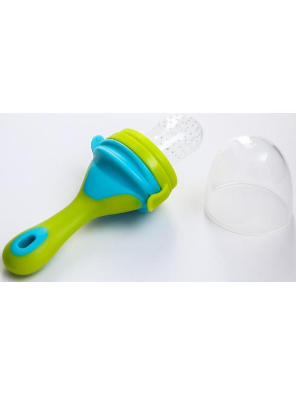 Ниблер для прикорма, с силиконовой сеточкой, цвет голубой/лайм