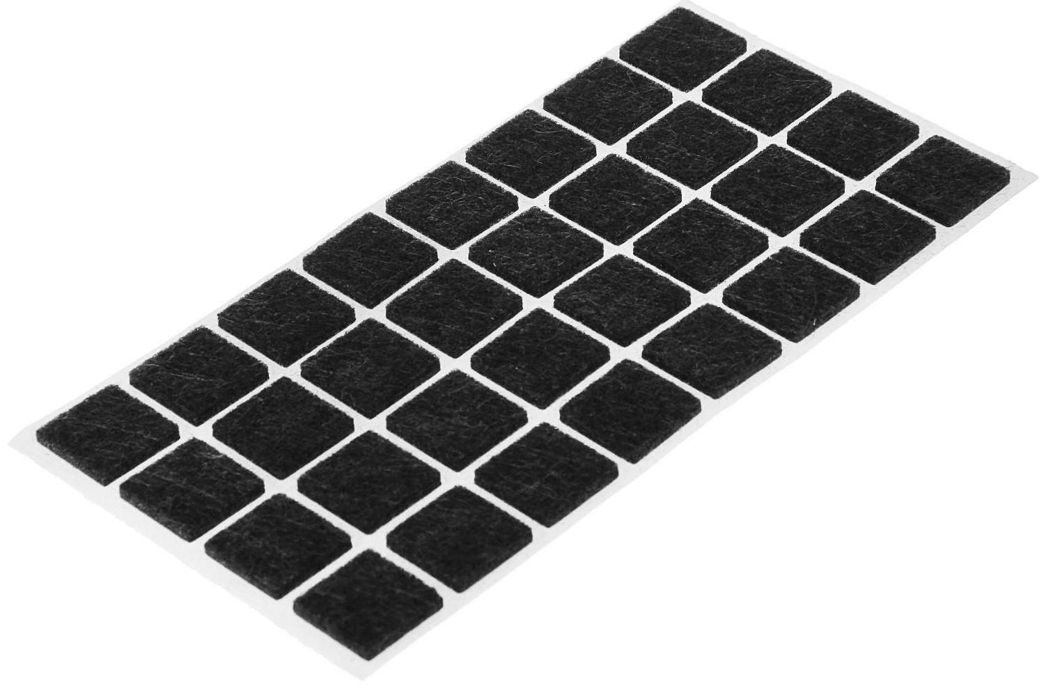 Накладка мебельная ТУНДРА, 19 х 19 мм, квадратная, черная, 32 шт.