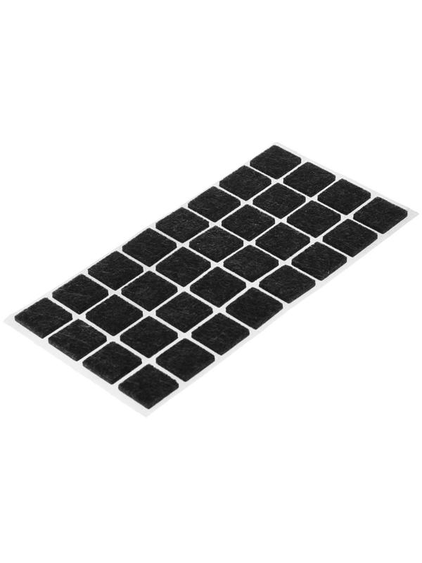 Накладка мебельная ТУНДРА, 19 х 19 мм, квадратная, черная, 32 шт.