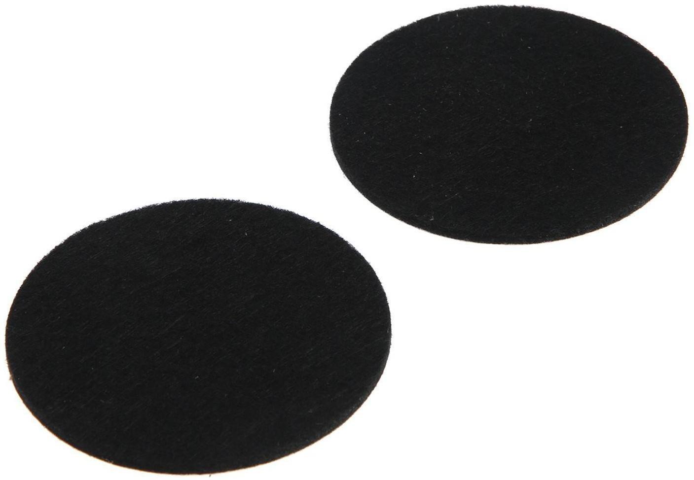 Накладка мебельная ТУНДРА, d=85 мм, круглая, черная, 2 шт.
