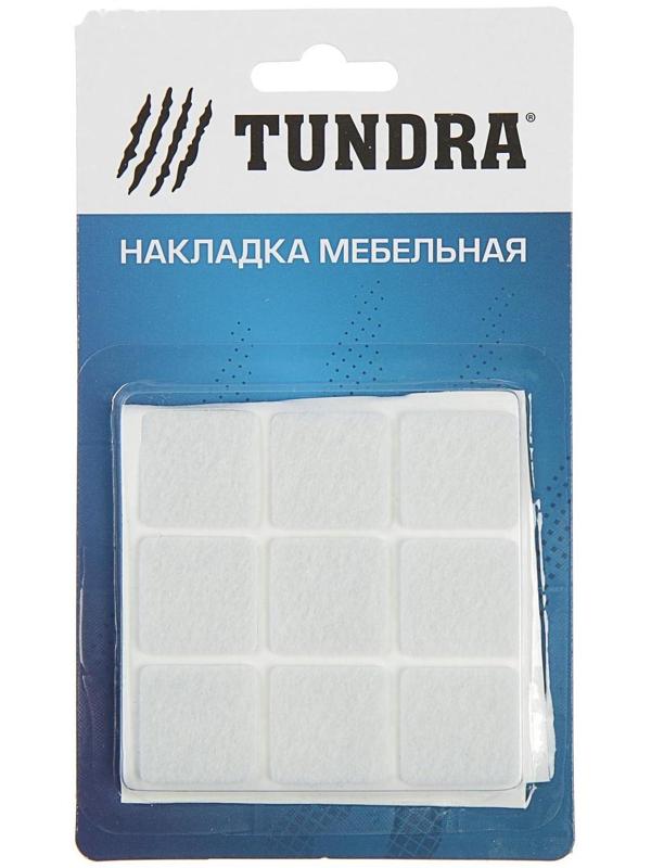 Накладка мебельная ТУНДРА, 25 х 25 мм, квадратная, белая, 18 шт.
