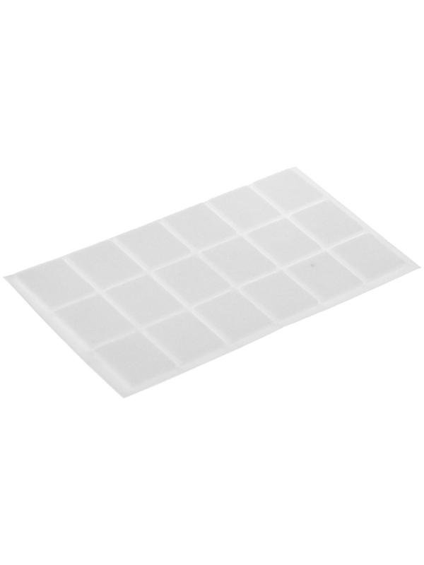 Накладка мебельная ТУНДРА, 25 х 25 мм, квадратная, белая, 18 шт.