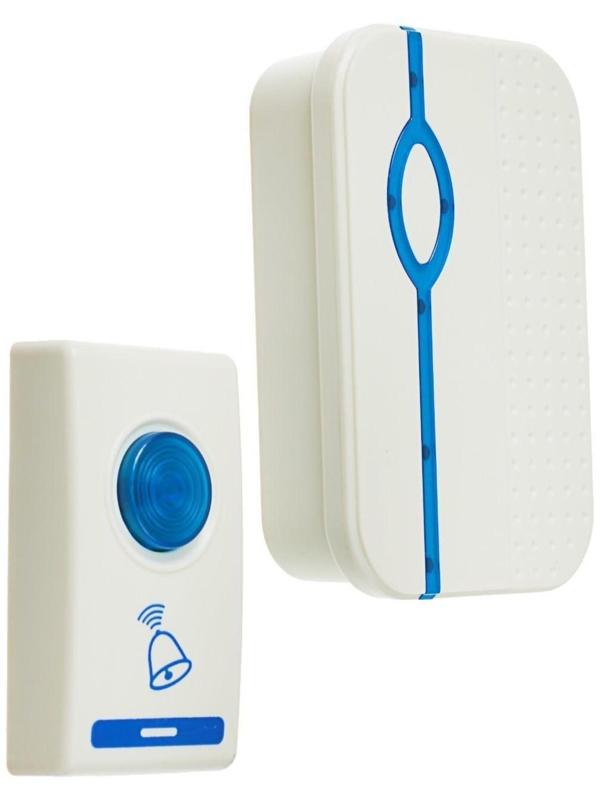 Звонок Luazon LZDV-28, беспроводной, 2хAA (не в комплекте), LR23A, бело-голубой