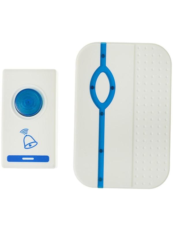 Звонок Luazon LZDV-28, беспроводной, 2хAA (не в комплекте), LR23A, бело-голубой