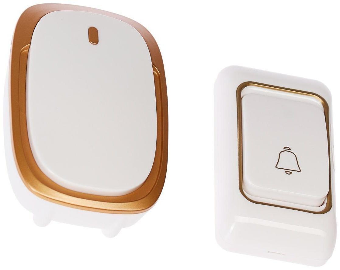 Звонок Luazon LZDV-33, беспроводной, 3хAA (не в комплекте), LR23A, бело-золотистый