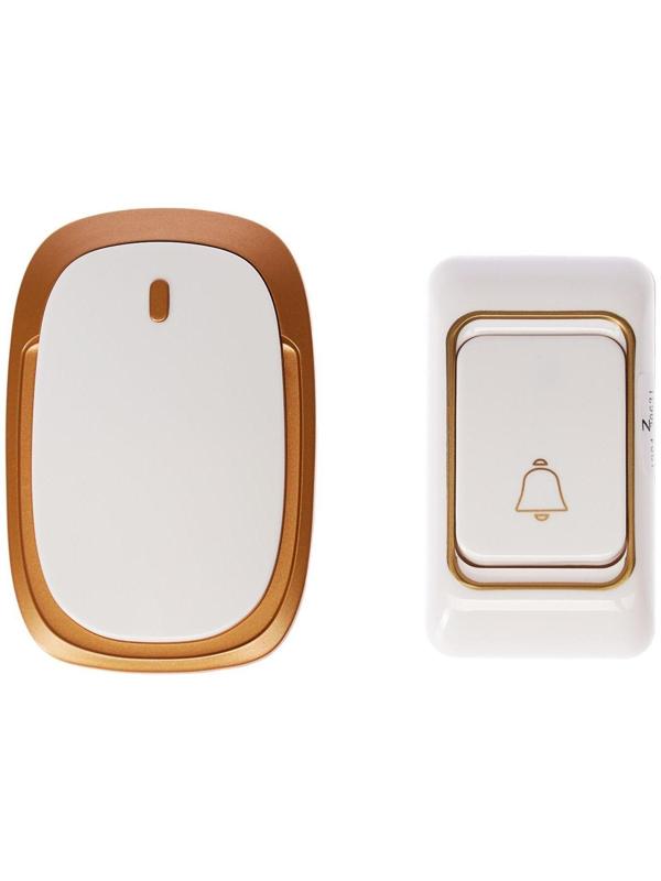 Звонок Luazon LZDV-33, беспроводной, 3хAA (не в комплекте), LR23A, бело-золотистый