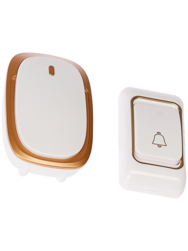 Звонок Luazon LZDV-33, беспроводной, 3хAA (не в комплекте), LR23A, бело-золотистый