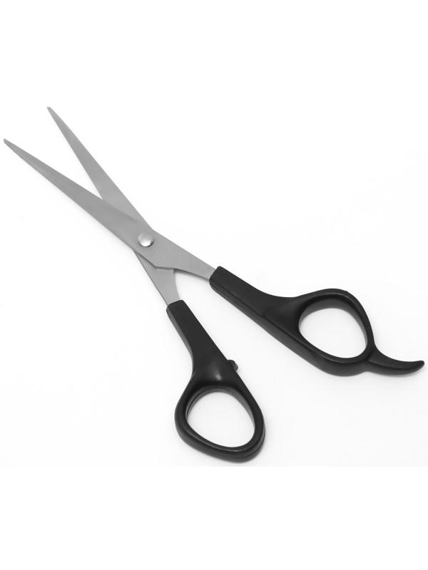 Ножницы парикмахерские с упором, лезвие — 6,5 см, цвет чёрный