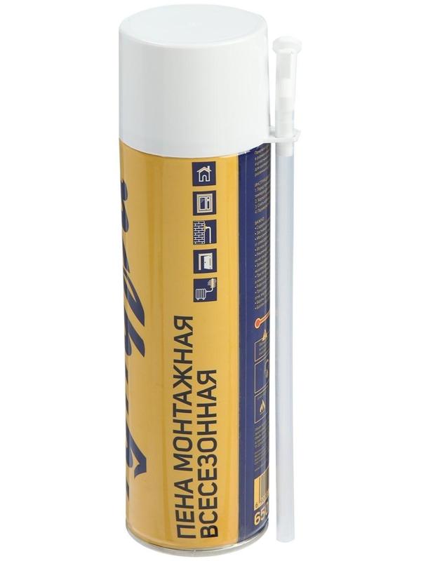 Пена монтажная ТУНДРА, адаптерная, всесезонная, 650 мл