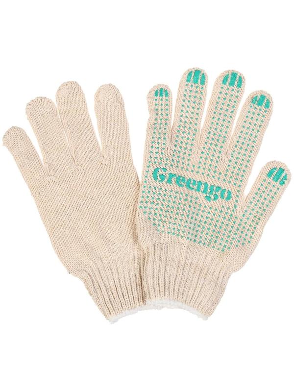 Перчатки, х/б, вязка 7 класс, 6 нитей, размер 9, с ПВХ точками, белые