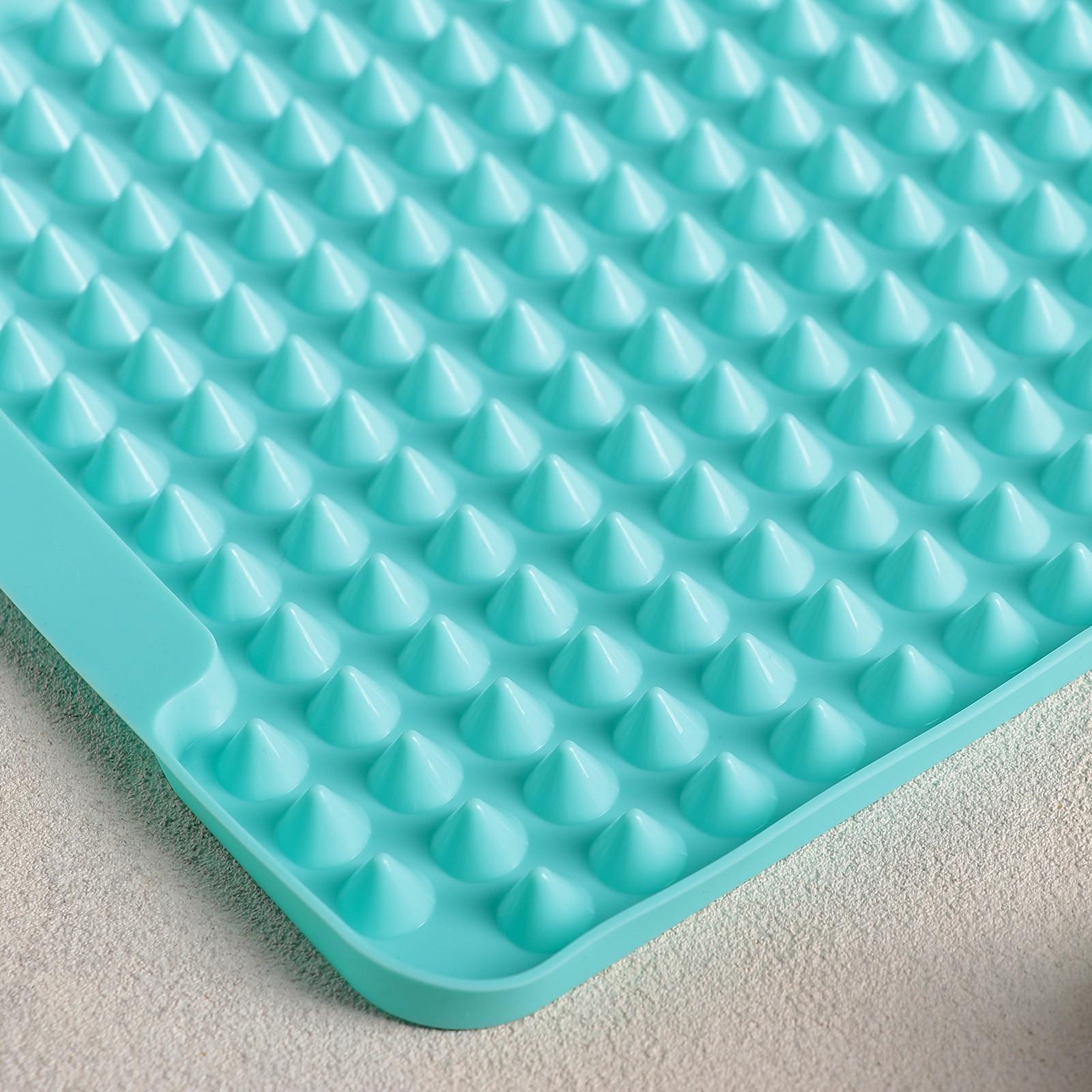 Силиконовый коврик-антижир, 28×22 см, цвет МИКС