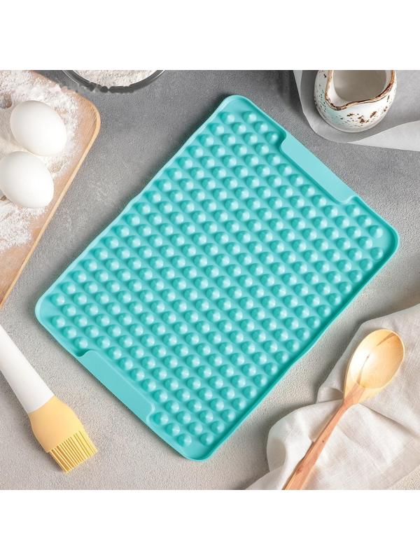 Силиконовый коврик-антижир, 28×22 см, цвет МИКС