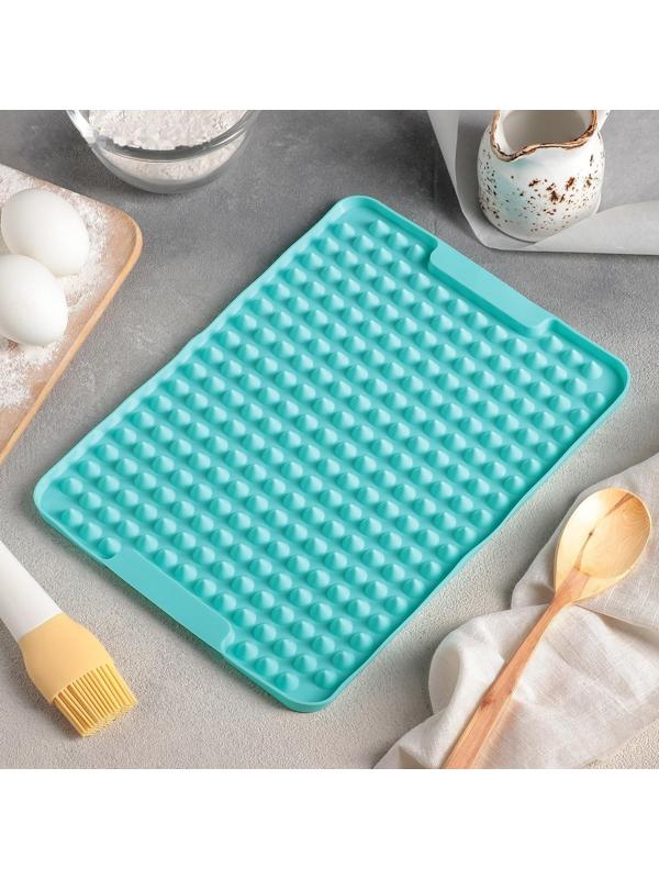 Силиконовый коврик-антижир, 28×22 см, цвет МИКС