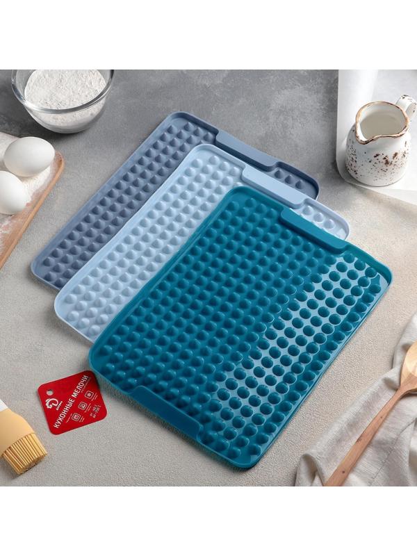 Силиконовый коврик-антижир, 28×22 см, цвет МИКС