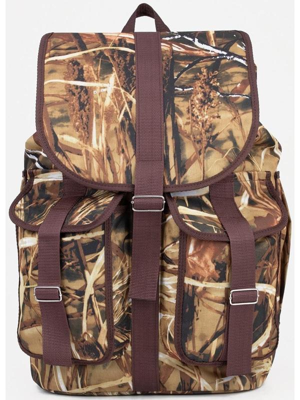 Рюкзак туристический, 55 л, отдел на шнурке, 3 наружных кармана, цвет камуфляж