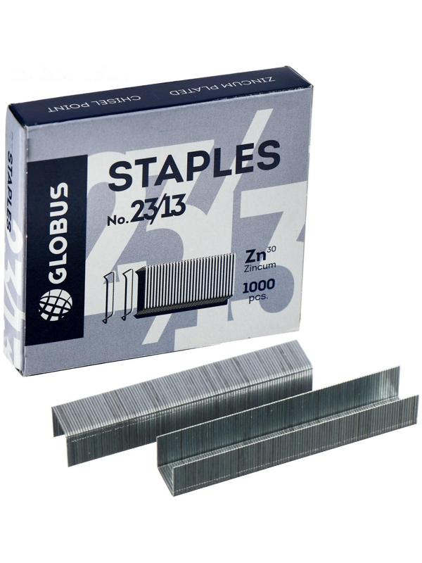 Скобы для мощного степлера GLOBUS, 1000 шт., №23/13, высококачественная сталь