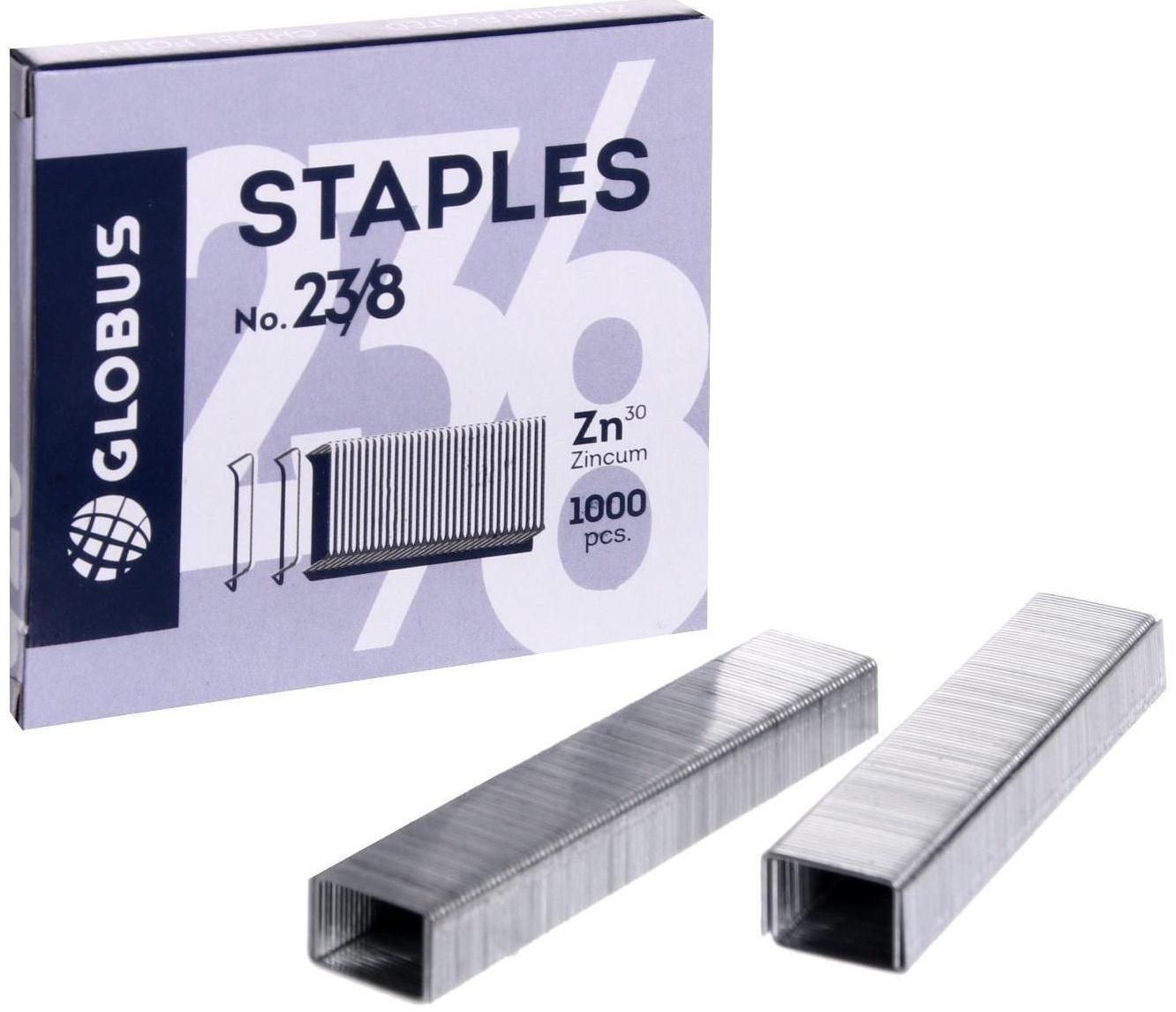Скобы для мощного степлера GLOBUS, 1000 шт., №23/8