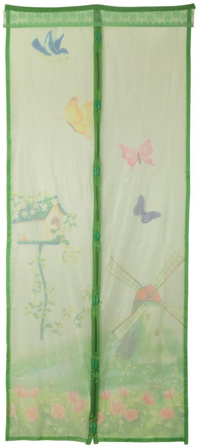 Сетка антимоскитная на магнитах для защиты от насекомых «Мельница», 90×210 см