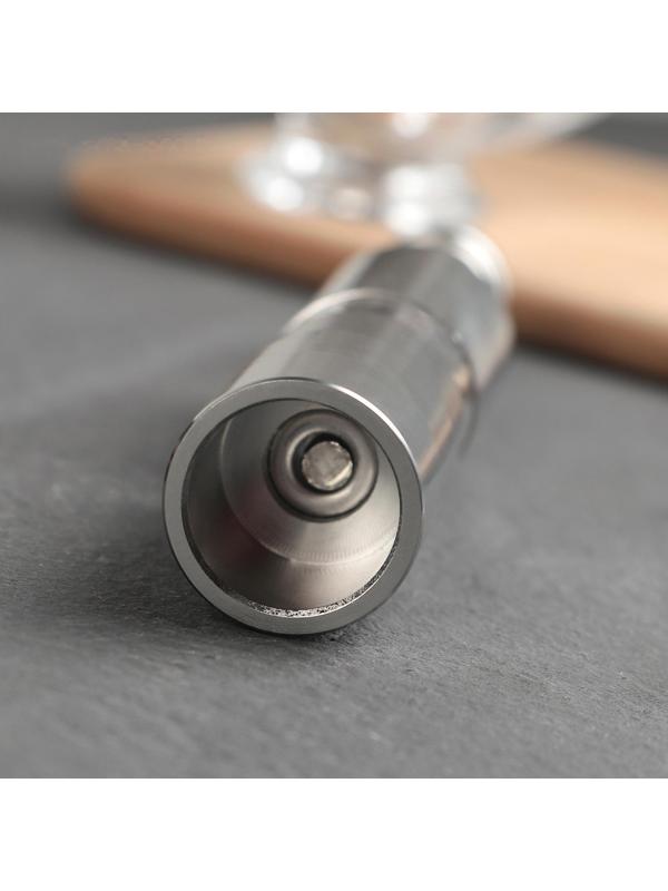 Мельница для специй «Пружина», 15×2,5 см, металлический механизм, цвет металлик