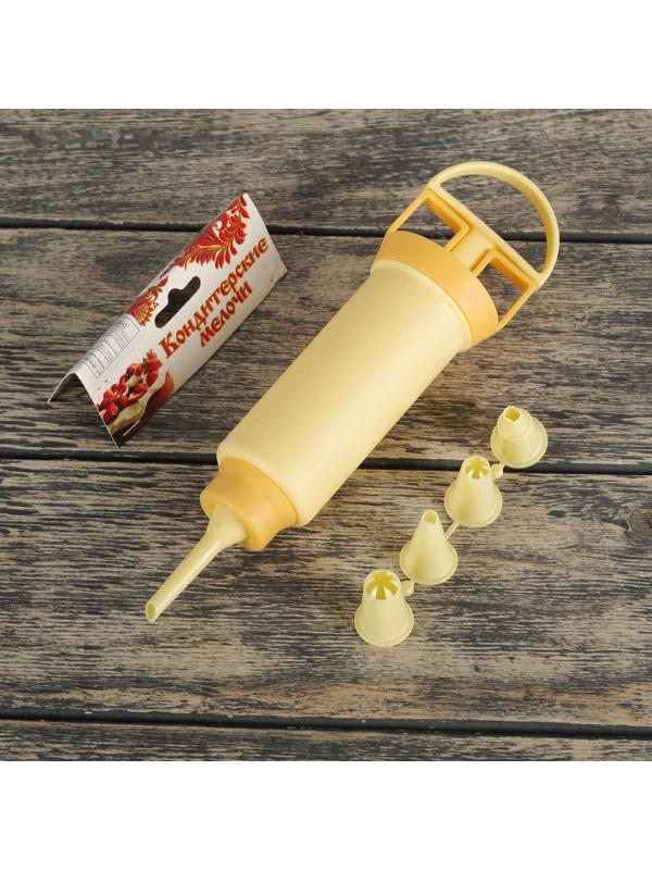 Шприц кондитерский «Ваниль», 5 насадок, 22×5,7×5 см