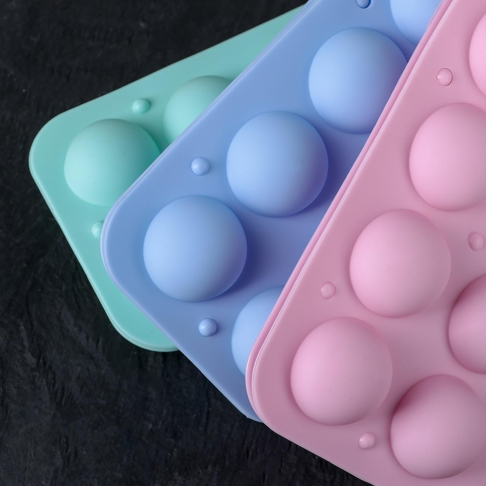 Форма для леденцов «Чупик», 19,5×11,7×3,5 см, 8 ячеек (d=3,9 см), 2 части, с палочками, цвет МИКС