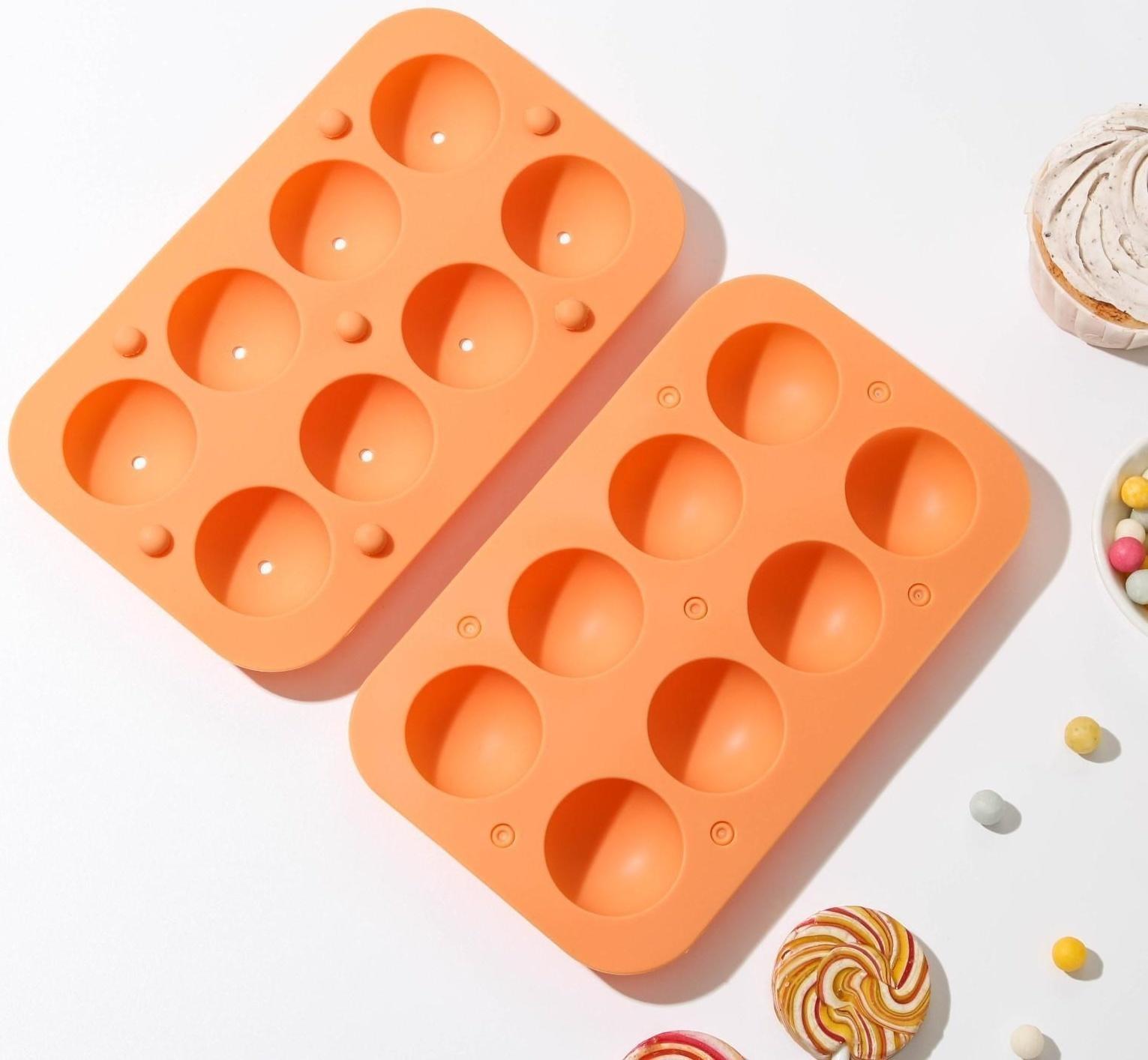 Форма для леденцов «Чупик», 19,5×11,7×3,5 см, 8 ячеек (d=3,9 см), 2 части, с палочками, цвет МИКС