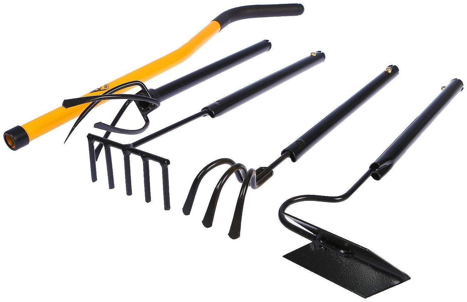 Набор инструмента TORNADICA «Мини 4», 4 предмета: рыхлитель, грабли, культиватор, бороздовичок