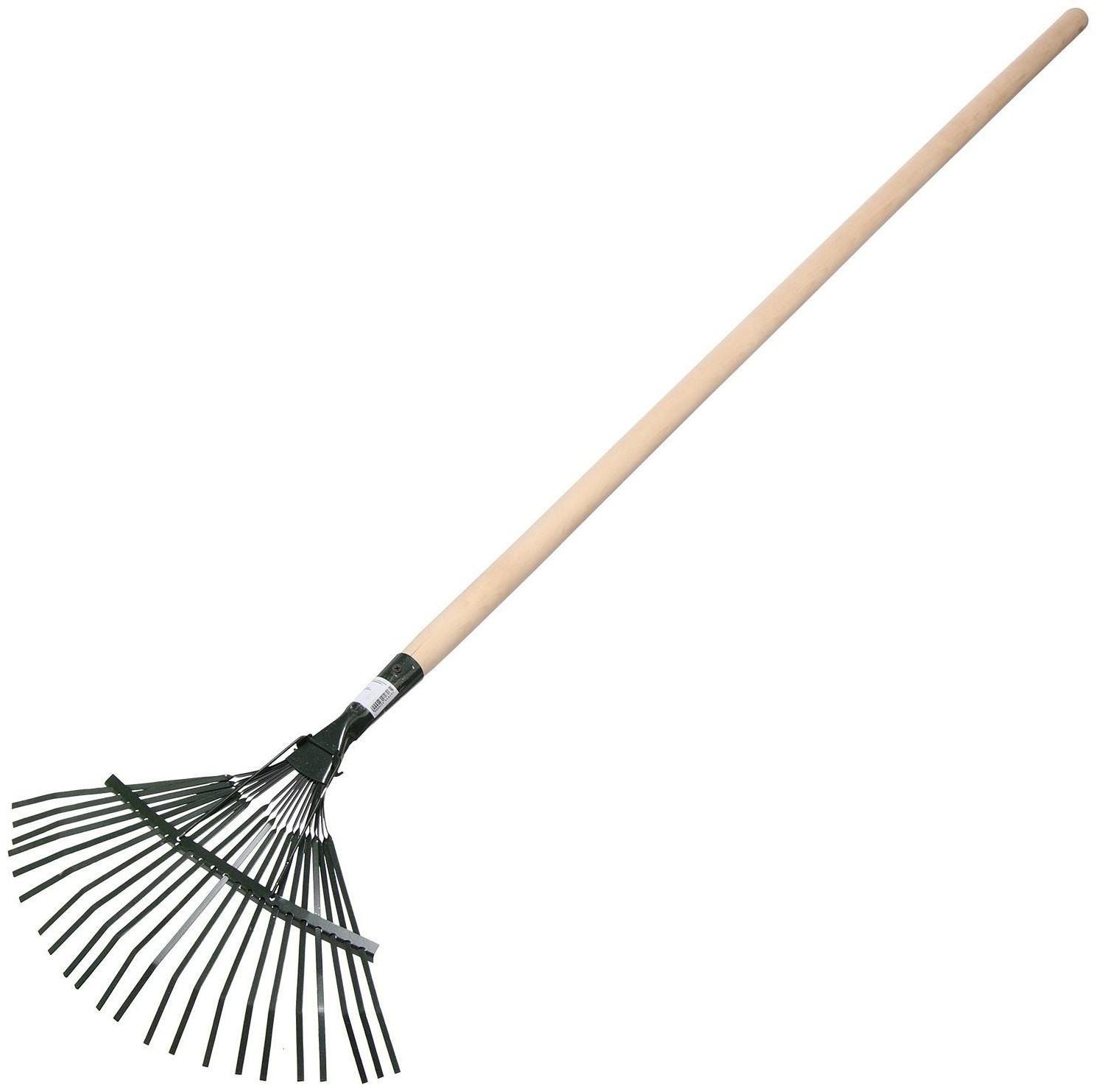 Грабли веерные, пластинчатые, 22 зубца, металл, деревянный черенок, 1 сорт