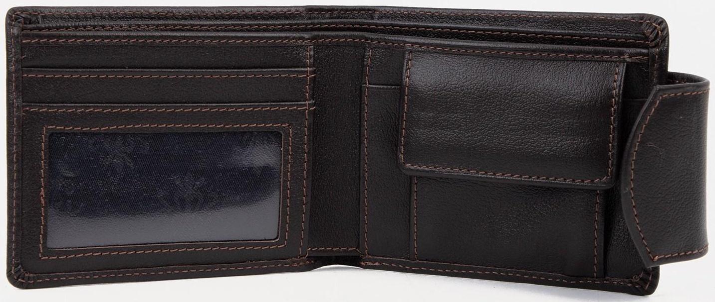 Портмоне на кнопке, цвет коричневый