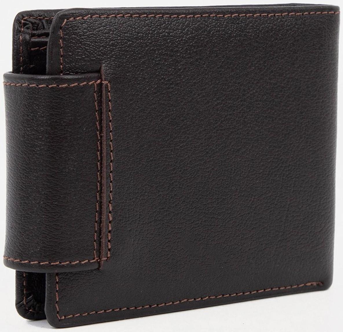 Портмоне на кнопке, цвет коричневый