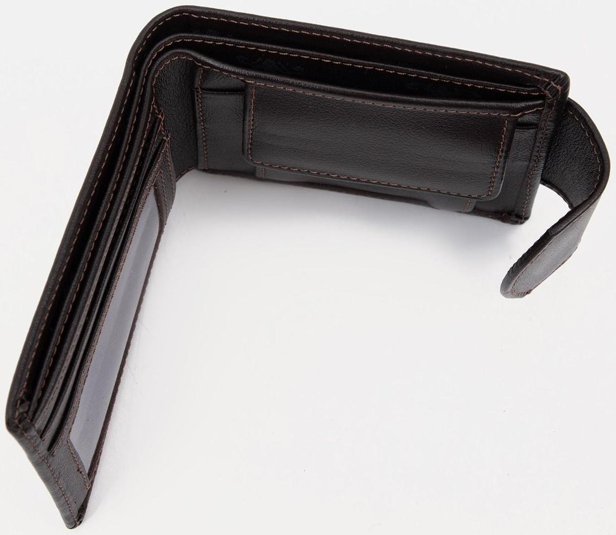 Портмоне на кнопке, цвет коричневый