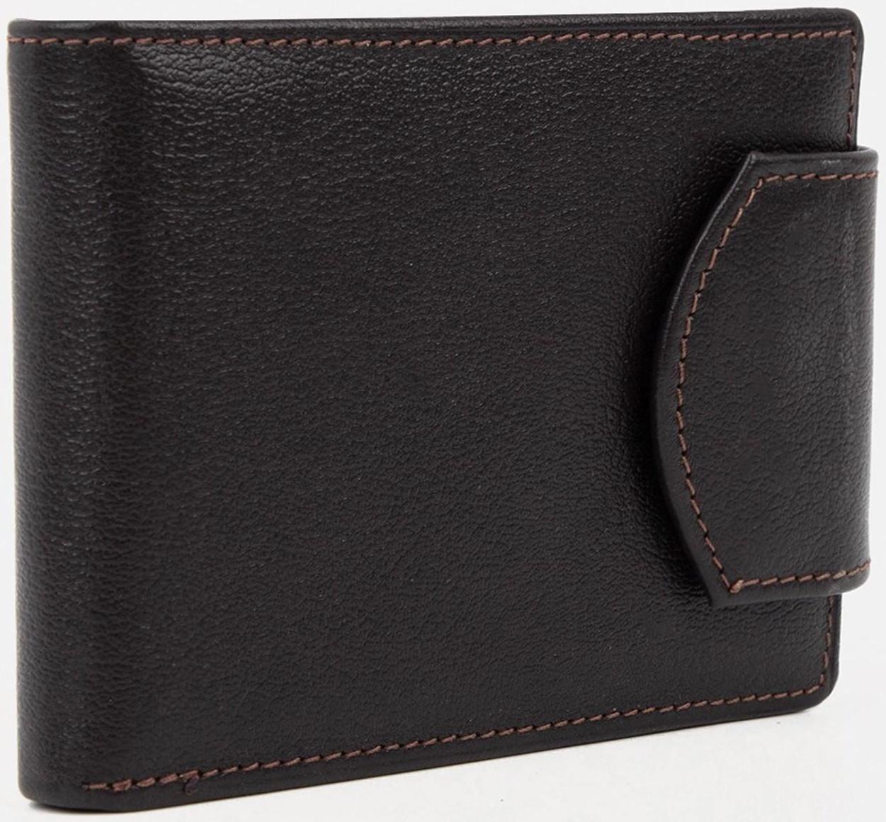 Портмоне на кнопке, цвет коричневый