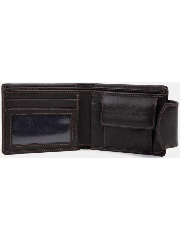 Портмоне на кнопке, цвет коричневый