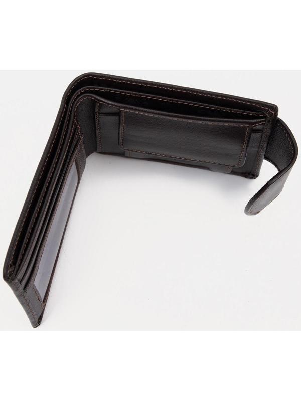 Портмоне на кнопке, цвет коричневый