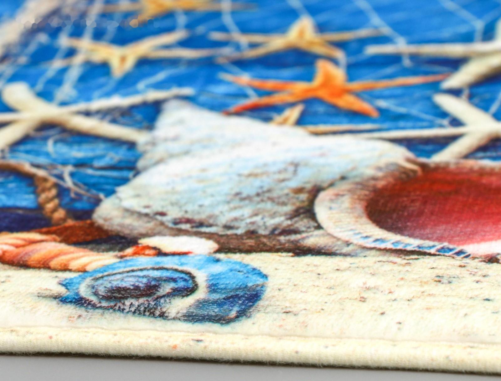 Набор ковриков для ванной и туалета Доляна «Ракушки», 3 шт: 37×45, 37×45, 45×75 см., 2987444