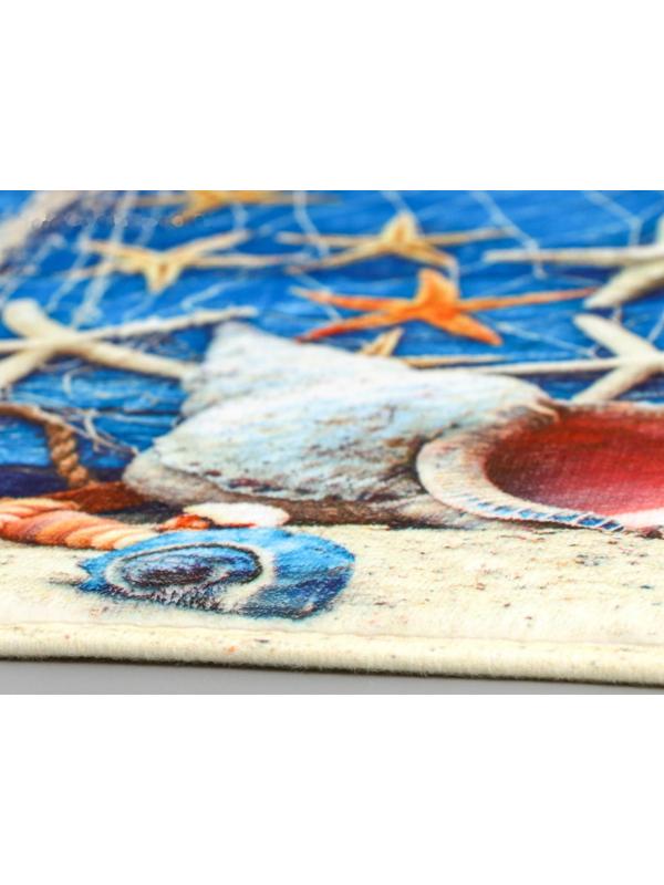 Набор ковриков для ванной и туалета Доляна «Ракушки», 3 шт: 37×45, 37×45, 45×75 см., 2987444