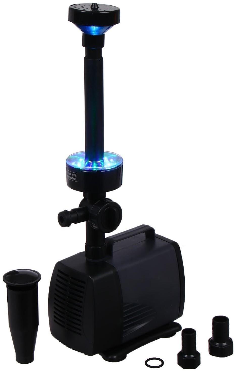 Фонтан для садового водоёма, 75 Вт, h = 4 м, 4500 л/ч, LED 30 ламп, кабель 5 м