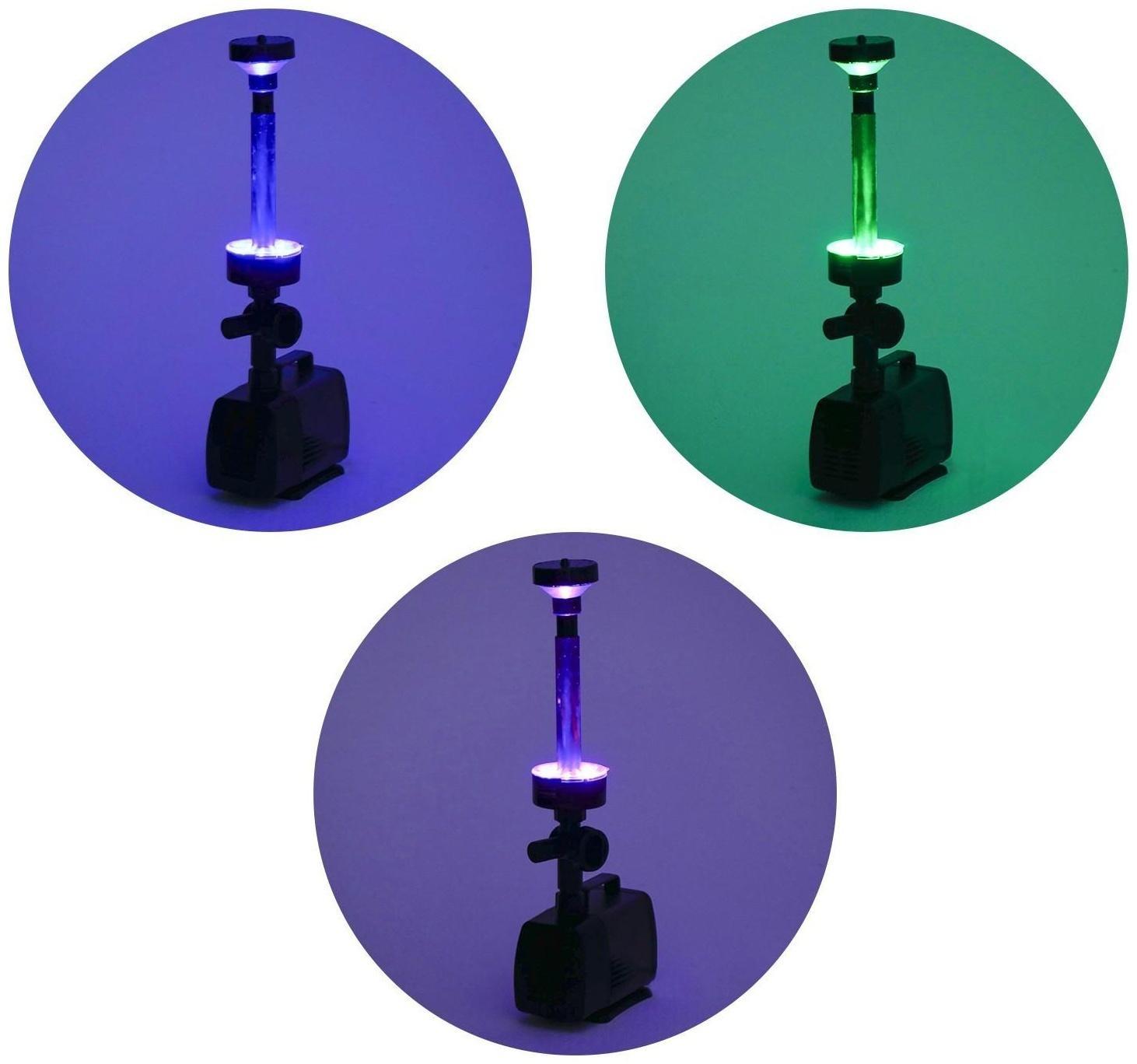 Фонтан для садового водоёма, 75 Вт, h = 4 м, 4500 л/ч, LED 30 ламп, кабель 5 м