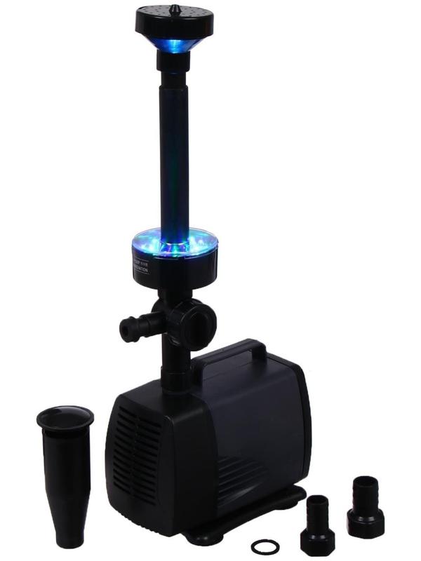 Фонтан для садового водоёма, 75 Вт, h = 4 м, 4500 л/ч, LED 30 ламп, кабель 5 м