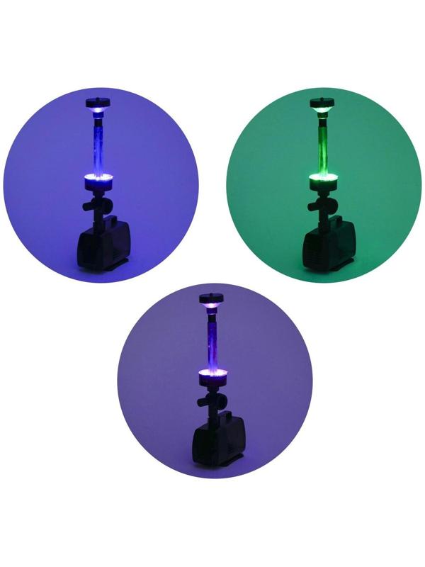 Фонтан для садового водоёма, 75 Вт, h = 4 м, 4500 л/ч, LED 30 ламп, кабель 5 м