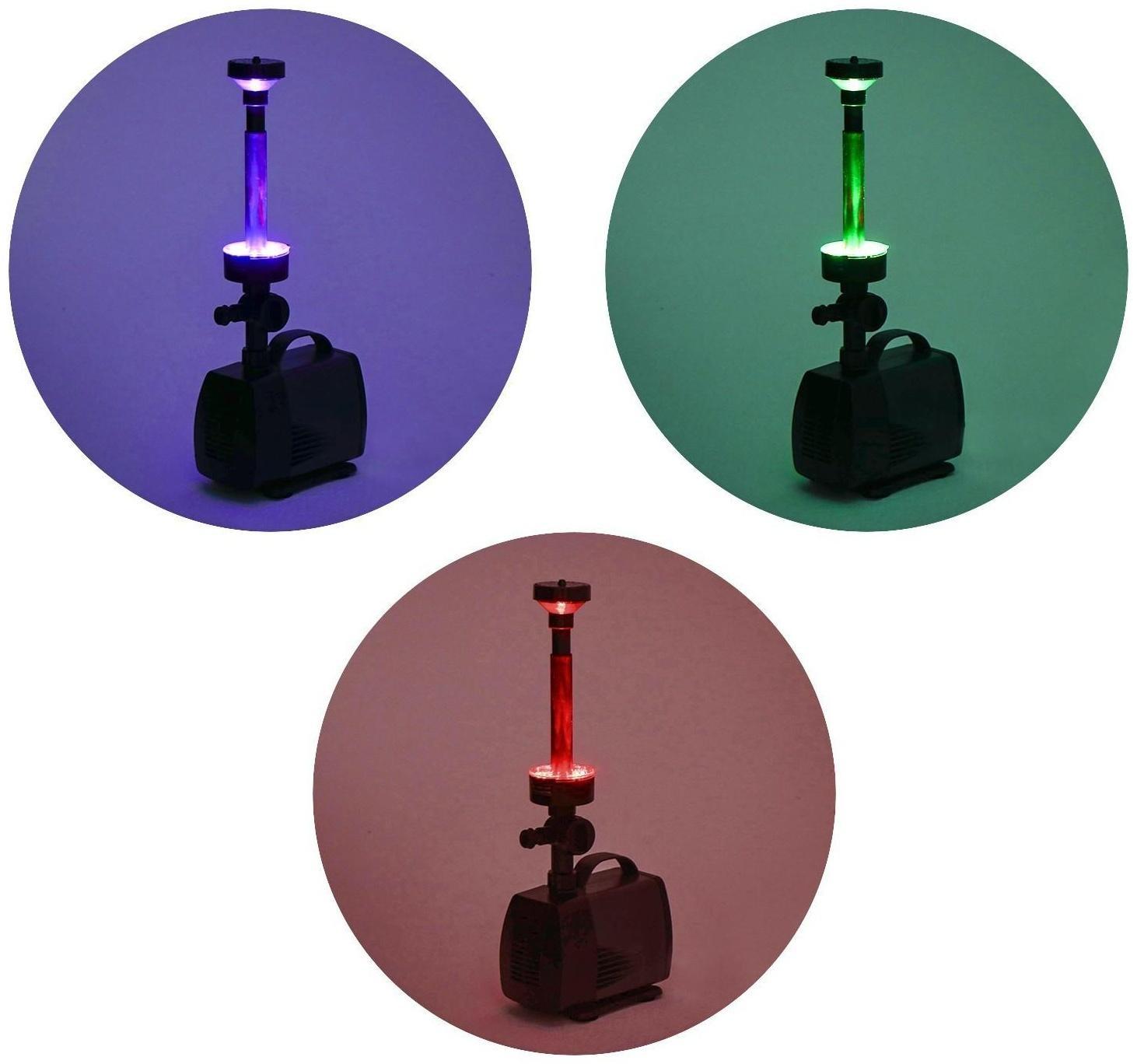 Фонтан для садового водоёма, 100 Вт, h = 6 м, 6500 л/ч, LED 30 ламп, кабель 5 м