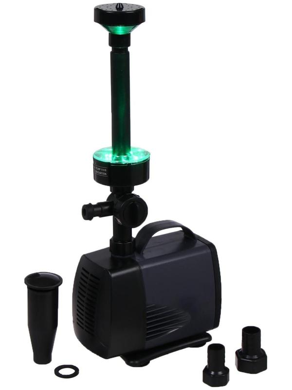 Фонтан для садового водоёма, 100 Вт, h = 6 м, 6500 л/ч, LED 30 ламп, кабель 5 м